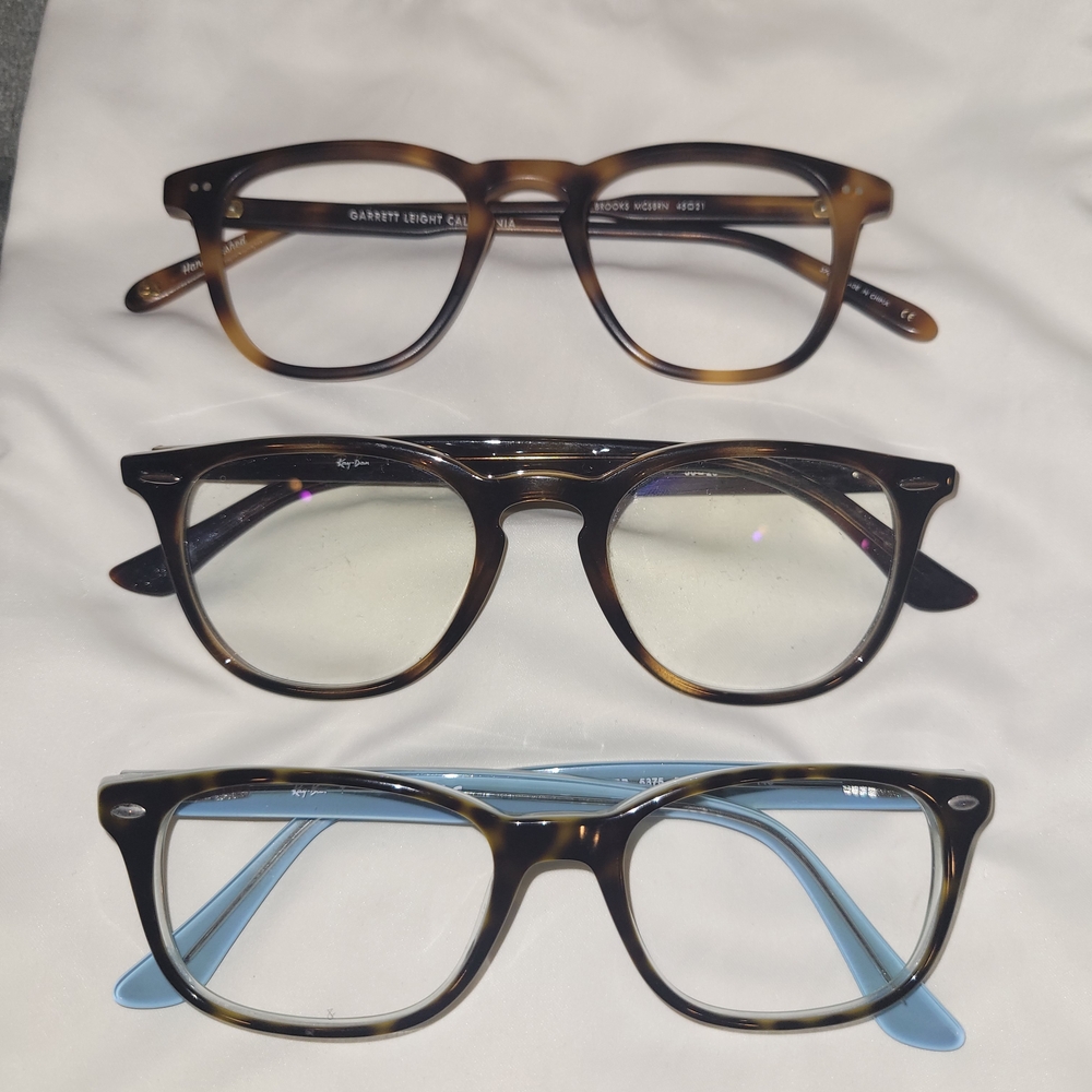 Rayban Garrett Leight Tortoise Glasses Set